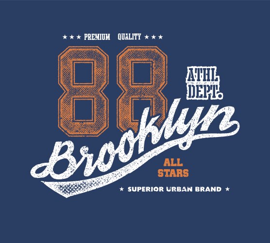 vintage brooklyn typography t-shirt graphics vector image