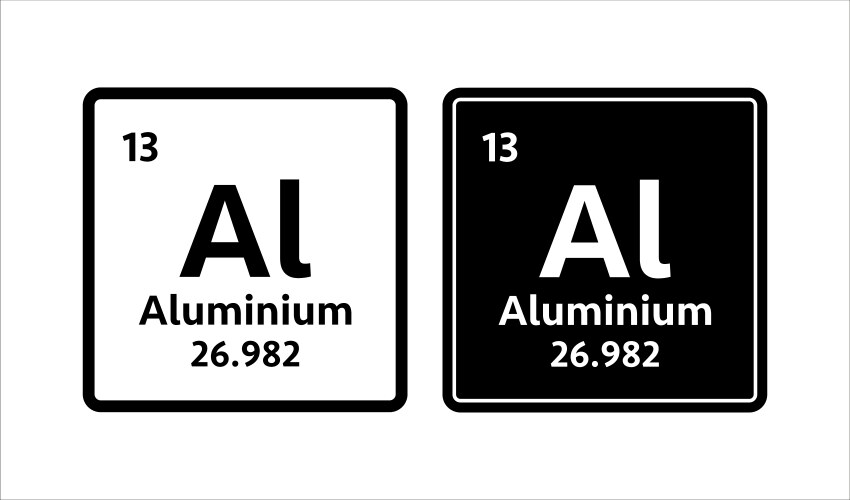 Aluminium symbol chemical element of the periodic vector image