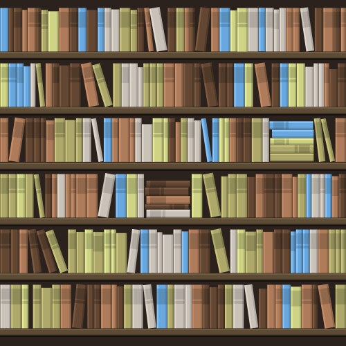 Library book shelf seamless background vector image