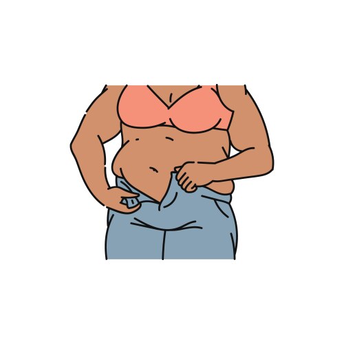 close-up african woman with fat belly can vector image