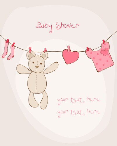 Baby shower card with place for your text vector image