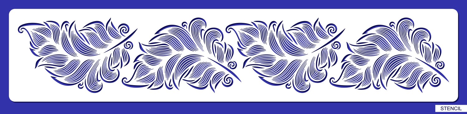 Feather border stencil vector image