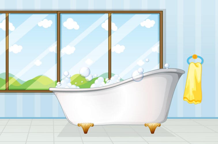 Bathtube in the bathroom vector image