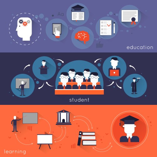 higher education banner set vector image