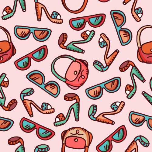 Seamless pattern of woman fashion accessories vector image