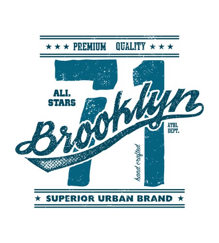 vintage brooklyn typography t-shirt graphics vector image