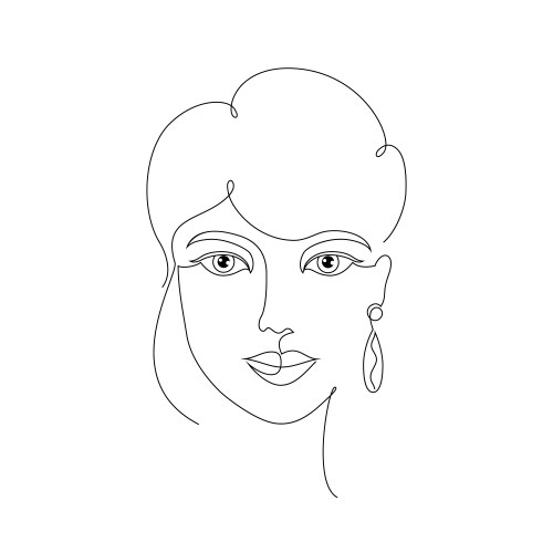 face woman vector image