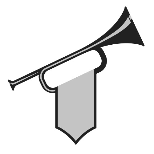 Trumpet with flag vector image