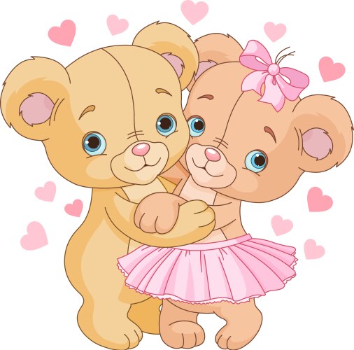 1teddy bears in love vector image