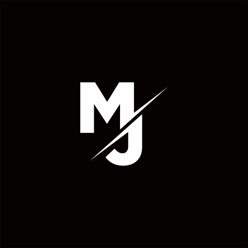 Mj logo letter monogram slash with modern vector image