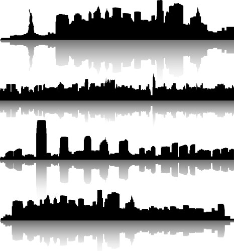 New york city silhouette vector image