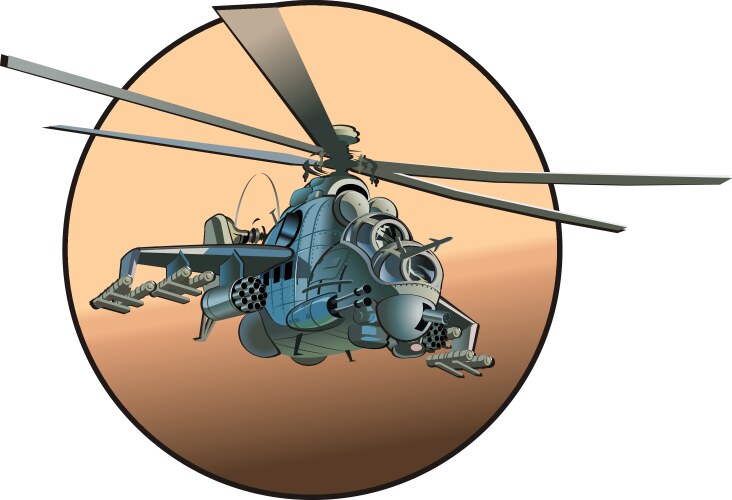 Cartoon military helicopter vector image