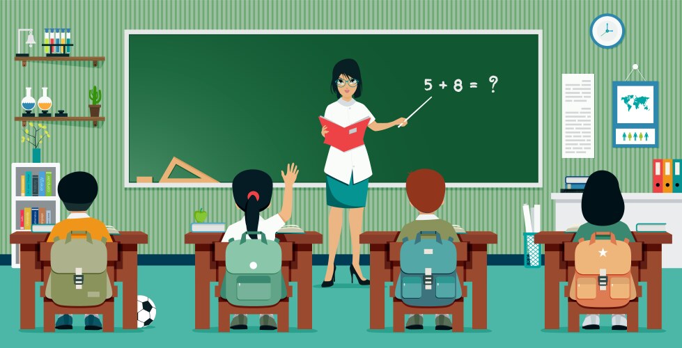 Classroom math vector image