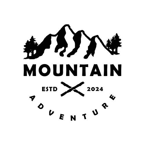 Mountain adventure logo design template pine tree vector image