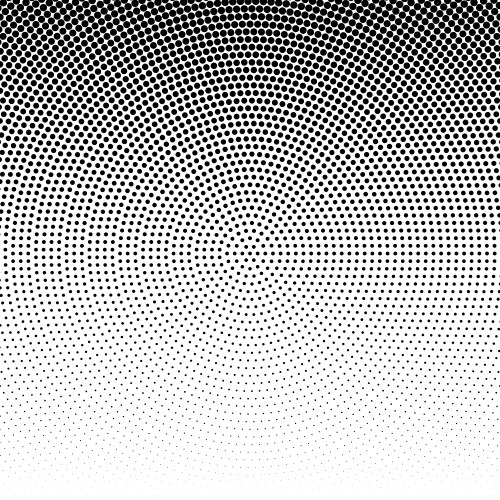 Radial halftone black background pattern vector image