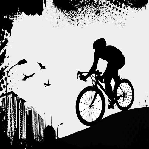 Bike and city vector image