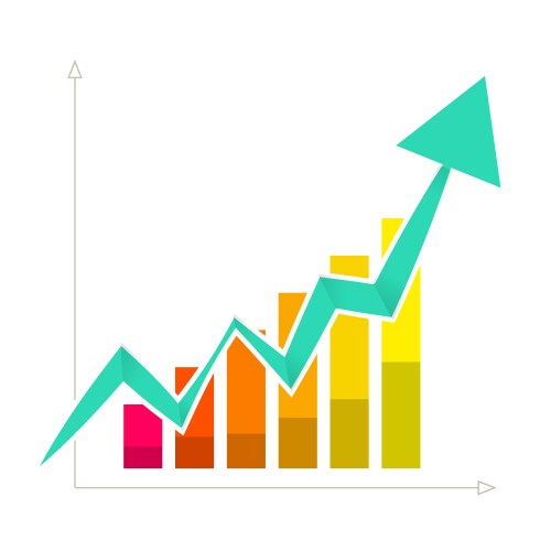 Rising arrow graph vector image