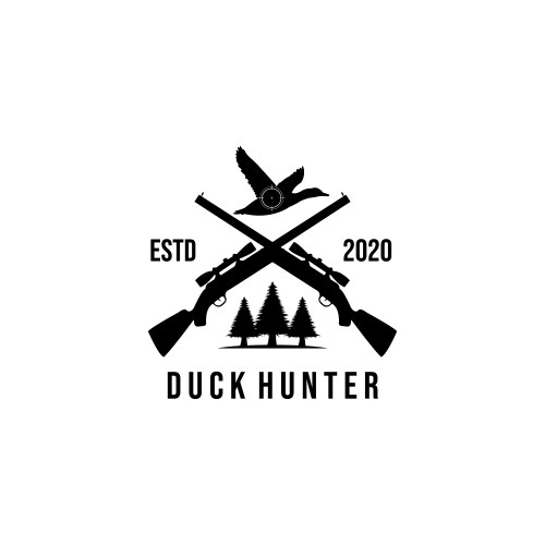 duck hunting logo badge or emblem vector image