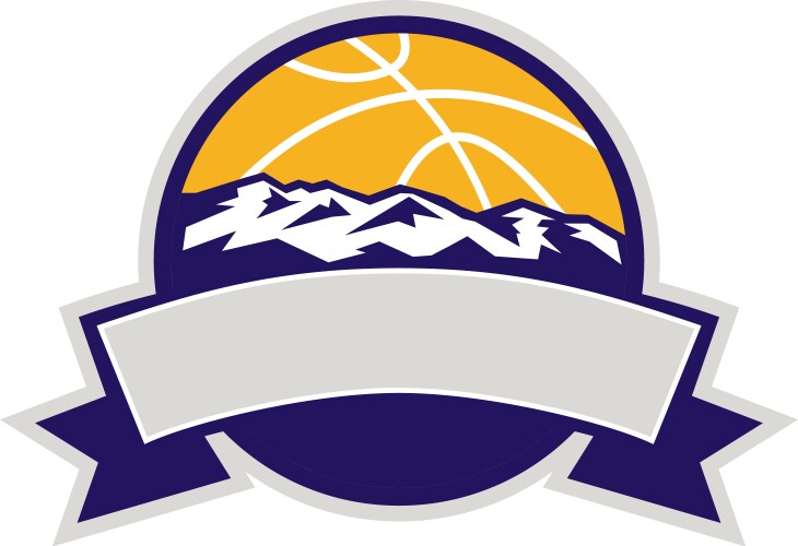 Basketball ball mountains scroll vector image