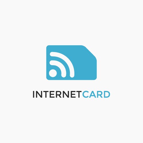 Internet wave signal and simcard logo icon vector image