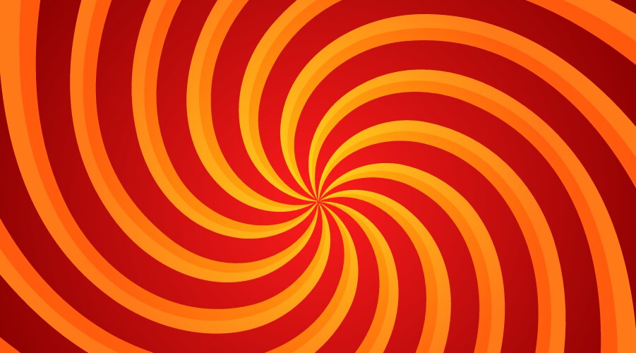 Red and yellow spiral swirl radial background vector image