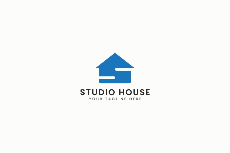 Logo letter s and home studio architecture vector image