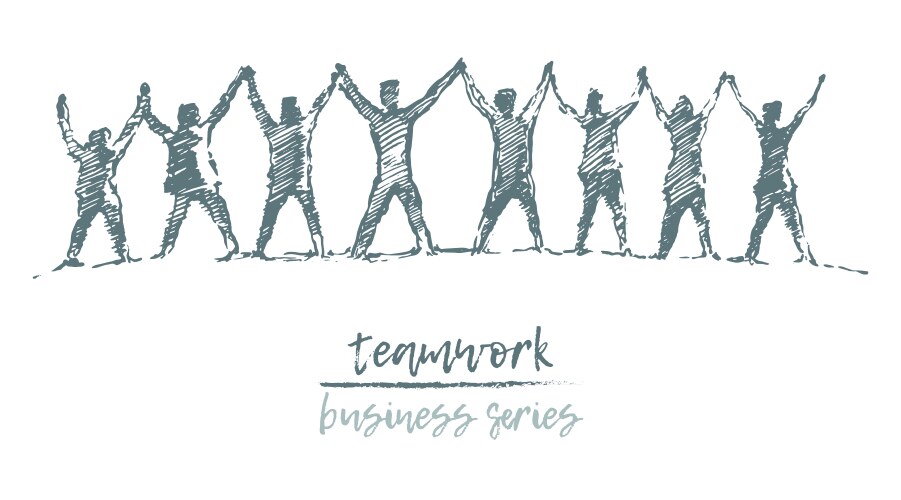 Business people hands spirit togetherness vector image