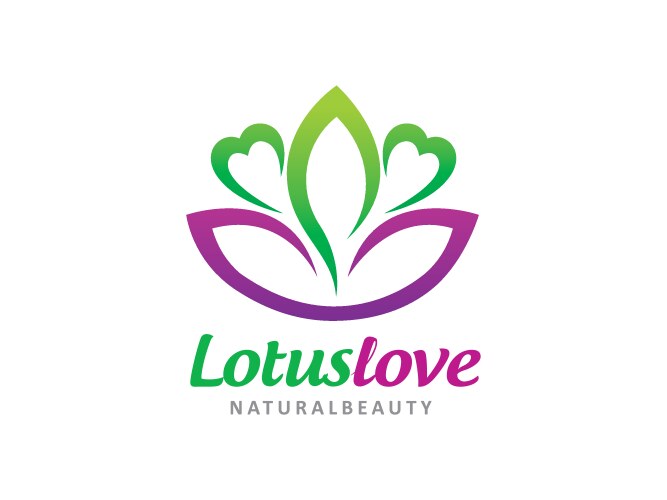 lotus and love logo symbol or icon template vector image