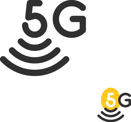 Black simple 5g wireless logo vector image