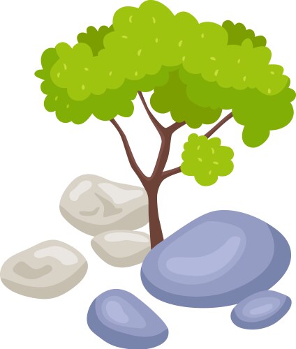 landscape design tree composition vector image