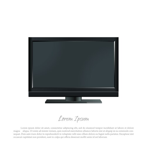 Black pc monitor on a white background vector image