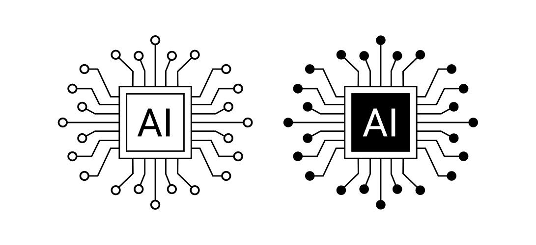 Artificial intelligence icon design emblem vector image