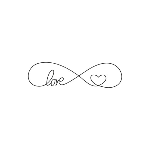 Sign infinity and heart text love icon vector image