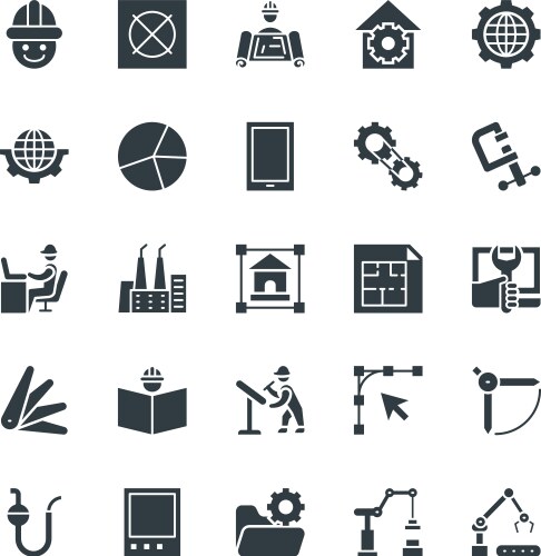 Engineering cool icons 3 vector image