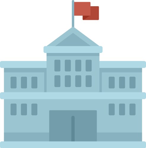 University building icon flat school vector image