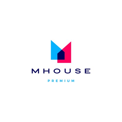 M house logo icon vector image