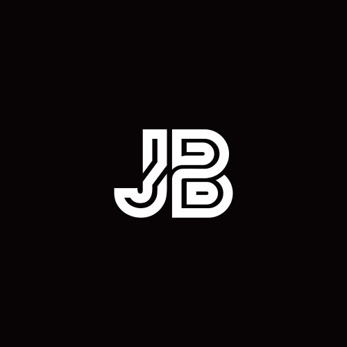 Jb monogram logo with abstract line vector image