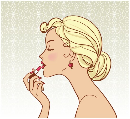 girl with lipstick vector image