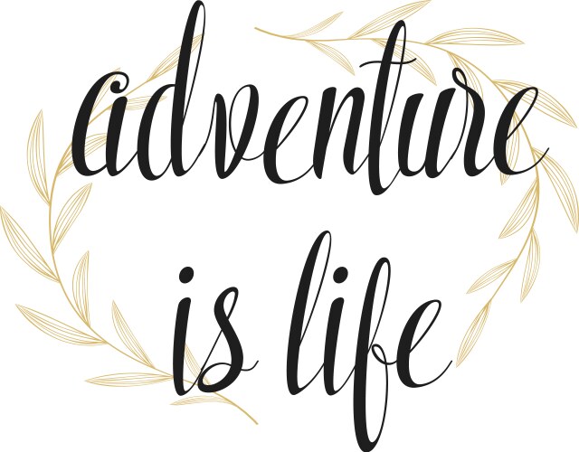 adventure is life hand written lettering vector image