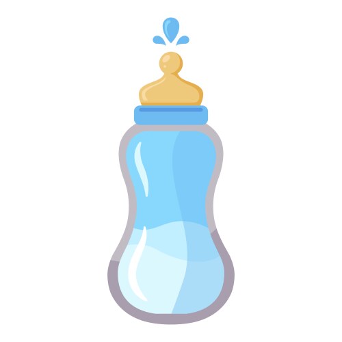 Blue baby feeding bottle vector image