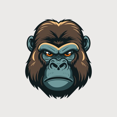 Gorilla head logo animal character mascot vector image