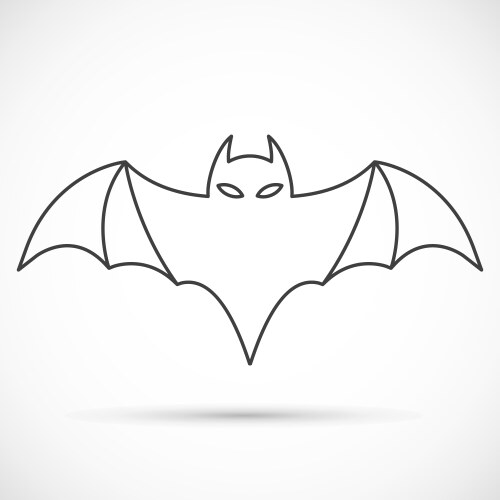 Bat outline icon vector image