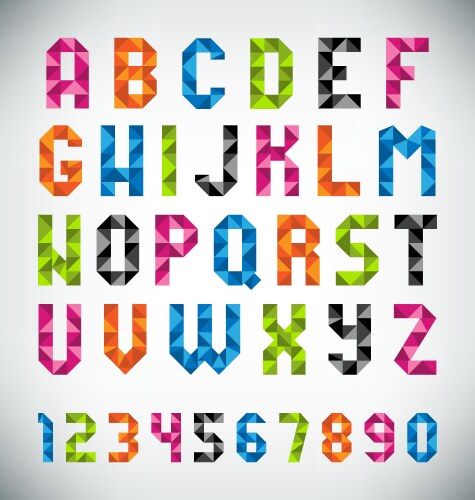 Mosaic font vector image