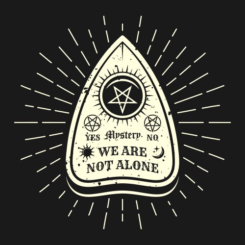 Ouija pointer with rays retro vector image