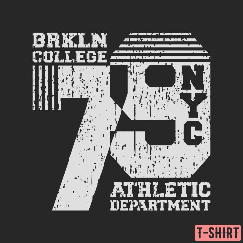 Brooklyn nyc college t-shirt textured stamp vektorbild