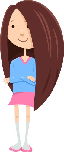 Teen or kid girl cartoon character vector image