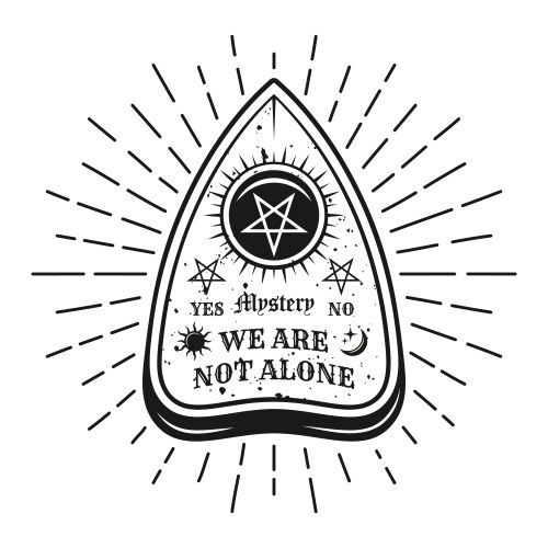 Ouija pointer with rays t-shirt design vector image