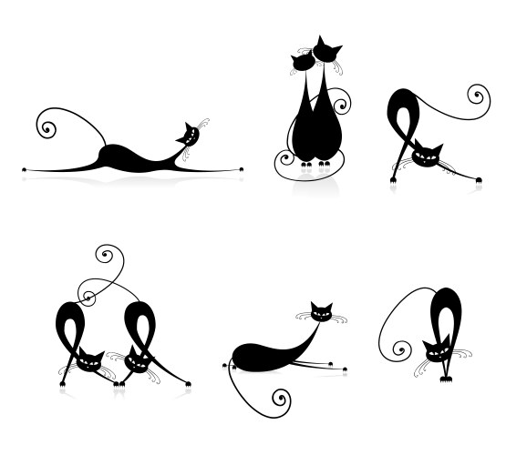 Graceful cats vector image