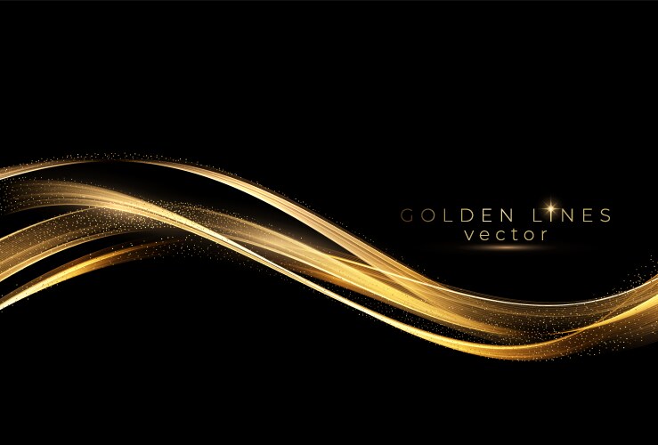 Abstract shiny color gold wave design element vector image