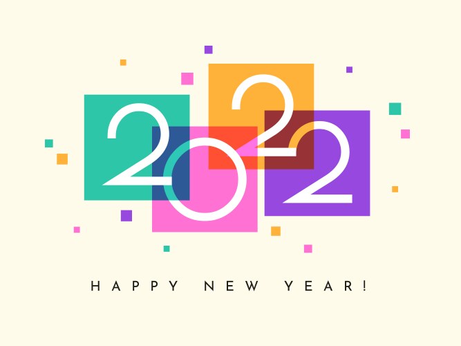 Happy new year 2022 banner calendar card vector image